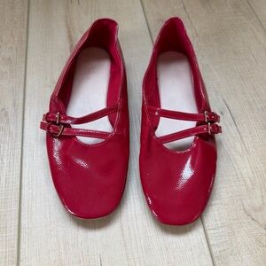 Zara Red Patent Leather Flats